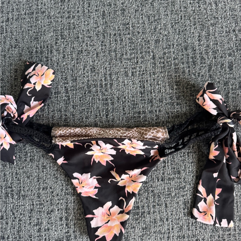 Floral Black Bikini Bottom